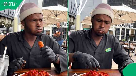 "Won a trip to the toilet": Man unclothing himself during RocoMamas wing challenge humours Mzansi