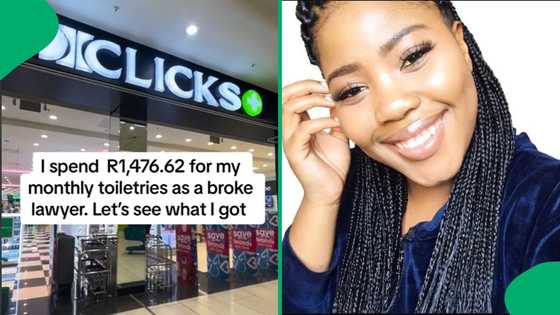 Mzansi reacts to young lawyer spending R1.5k on skincare products at Clicks
