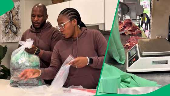 Woman unpacks meat stokvel haul from 1 cow and sheep in TikTok video