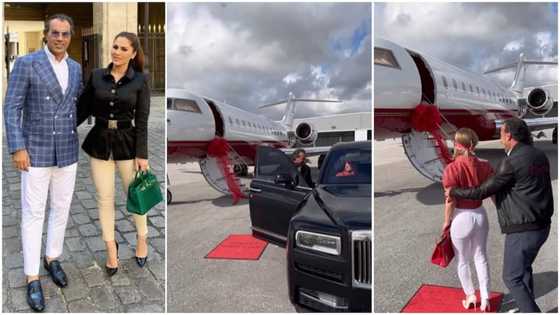 He removed the bar: Reactions as man gifts private jet to his wife after 11yrs of marriage, video goes viral
