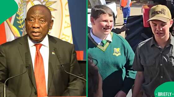 "Taking his cap off in respect": Afrikaner youngsters show Ramaphosa proper manners during visit