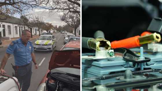 Kind SA traffic officer helps stricken motorist with flat car battery