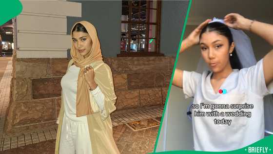 "Force him": Woman gets dolled up as bride to surprise fiancé with marriage proposal, SA amused