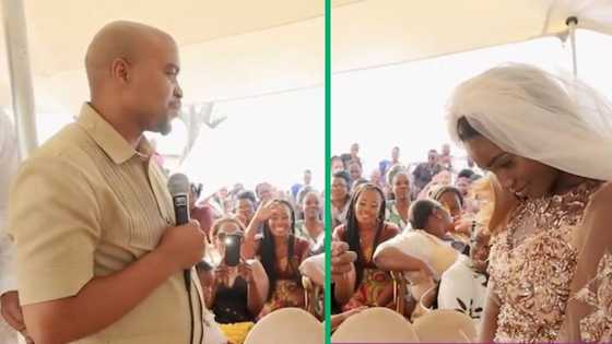 South African man sings his vows to his blushing bride in a romantic wedding video