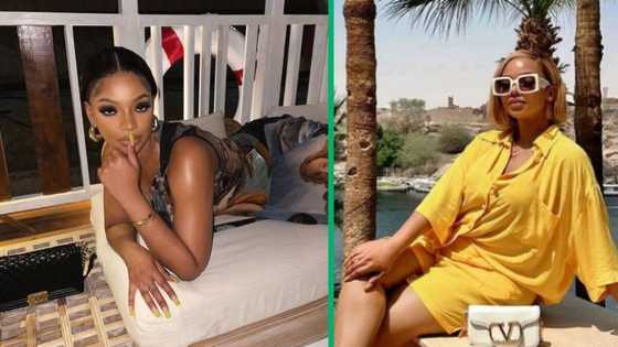 Mihlali Ndamase lives it up in Egypt, shares 2 snaps that had the internet gushing