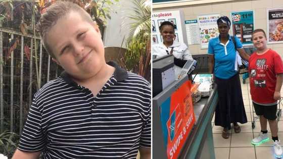 Young boy with heart of gold uses pocket money to buy groceries for needy woman, Mzansi applauds