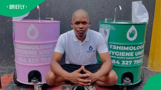 “Job well done”: Daveyton man invents portable foot-pedal handwashing station from a drum