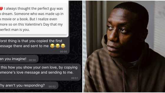 Lady breaks up with her bae after realising he copied V Day message from Google