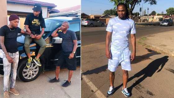 “Danko”: Siphiwe Tshabalala chills with his old time friends, diski fans impressed