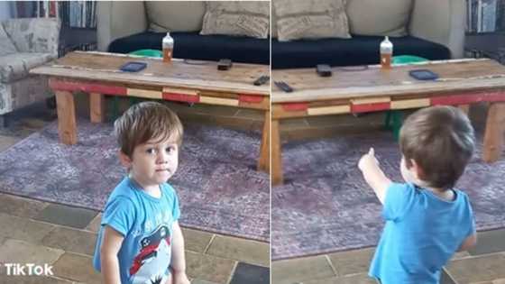 Mzansi woman scolds white toddler in isiXhosa over mess, SA in tears as she orders him to fetch broom