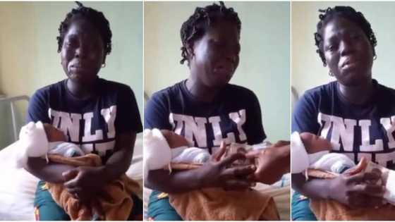 New mum breaks down in tears as foundation clears hospital bill, emotional video touches hearts online