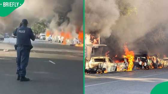 Soweto protest escalates as residents target foreign-owned spaza shops and torch cars in Orlando