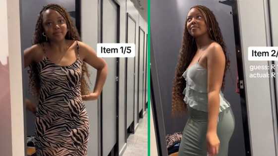 Cute lady sparkles in pretty Mr P outfits and price checks each sassy fit