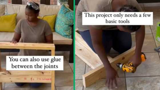 Mzansi DIY queen shares easy trendy wooden garden furniture TikTok tutorial video, goes viral