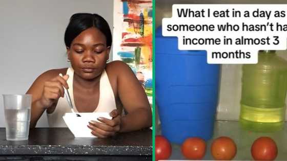 Woman unemployed for 3 months shows fridge with water and veg, Mzansi amused as she jokes