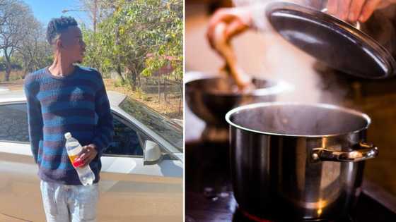 Unsettled man shares pictures of his friends cooking a snake for lunch and the people of Mzansi go in hard