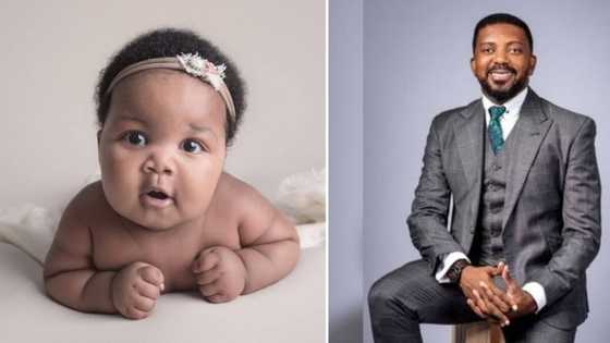 Tumi Sole shared adorable photo of his 4 month old baby girl Kagoentle, leaves SA in a puddle of mush