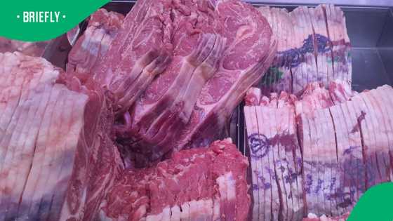 Woman goes behind the butchery counter and scoops all meat in trolley dash in TikTok video