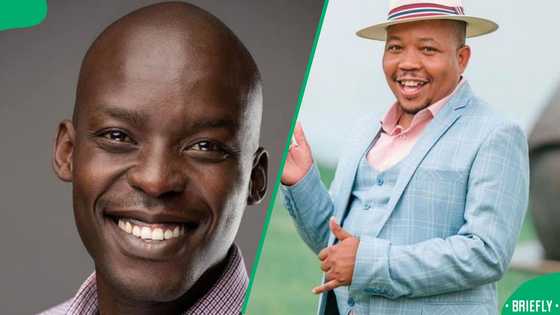 Photo: 'The River' actor Thapelo Sebogodi spotted crying at Presley Chweneyagae's funeral service