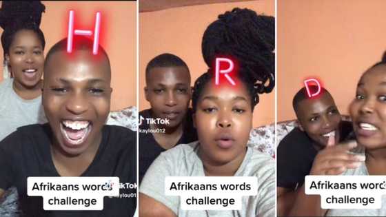 Young Mzansi couple plays TikTok Afrikaans word guessing game, leave South African citizens wheezing