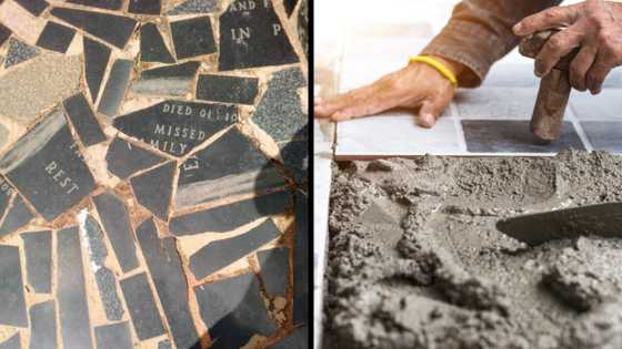 "Cursed the whole family": Mzansi floored by home tiled with someone's tombstone