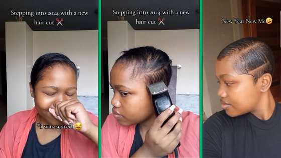 South African woman nervously chops off her hair, rocks sleek new look for 2024 in TikTok video