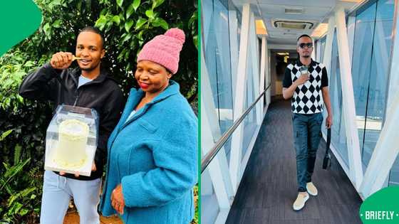 "That's your place": Man celebrates new home purchase with a cake featuring gogo's photo, SA moved
