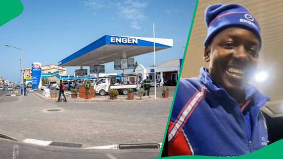South African Engen petrol attendant speaking pidgin stuns Nigerian man in TikTok video