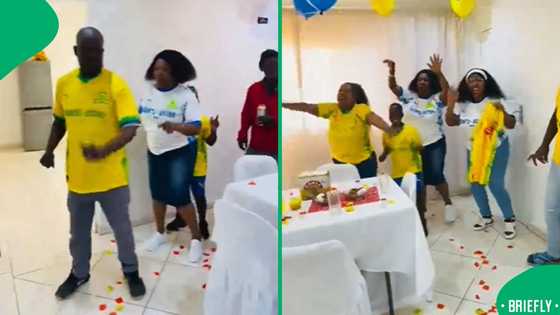 South African family throws dad a Mamelodi Sundowns-themed birthday surprise at home