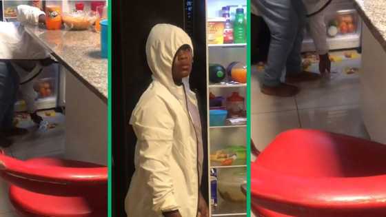 Young man drops and breaks a dozen eggs on the kitchen floor in hilarious TikTok video