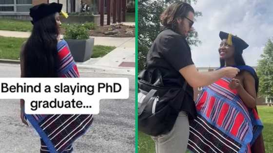 TikTok video of woman celebrating PhD in Venda traditional attire thanks supportive bae, SA gushes over couple