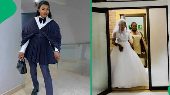 "You are the drama": Mzansi man stuns in wedding dress at his 30th birthday bash, outfit divides SA