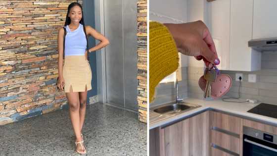 Young woman celebrates new apartment in birthday month, Mzansi gives kudos to the achievement: "Wowza my girl"