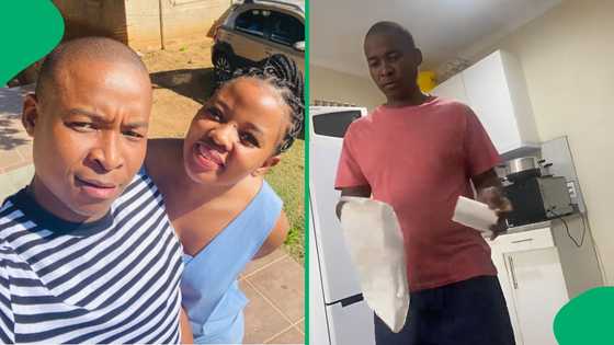 "The sweetest Zulu man on earth": Woman pulls a loose tummy prank on bae, SA's touched