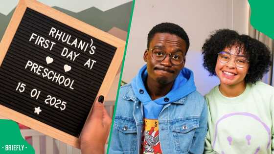 Hungani and Stephanie Ndlovu share cute pictures from daughter Rhulani's 1st day at preschool