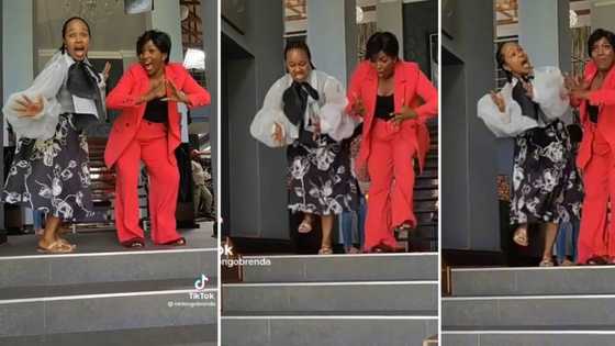 Sindi Dlathu and Brenda Mhlongo perform lit dance on the set of 'The River' in TikTok video