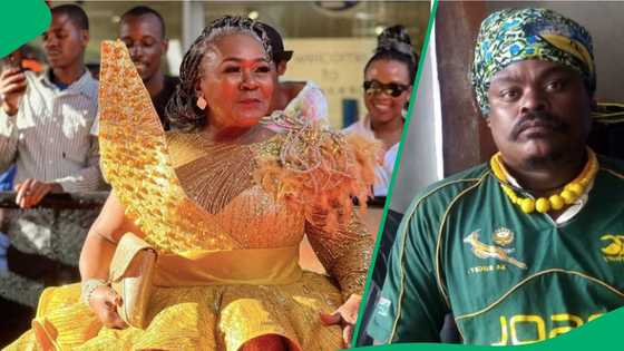 Connie Chiume's portrait by artist Rasta gets mixed reactions: "Bro decided to paint Winnie Khumalo"