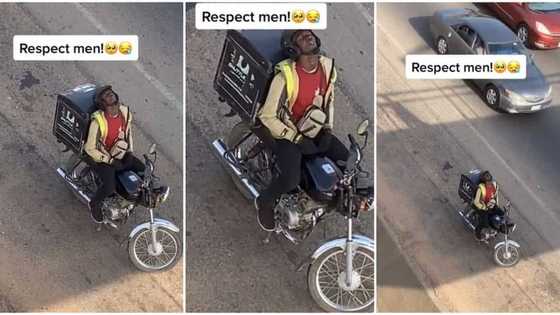 "At your own risk": Tired delivery man dozes off on his bike, video of his sleeping position goes viral