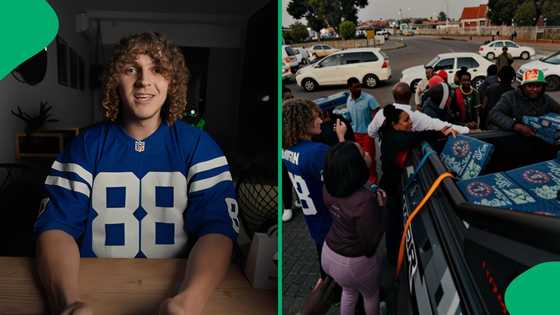 "God made the right person rich": Jayden Crosson hands R20k worth of pizzas to the needy, SA moved