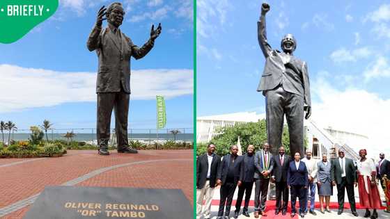 President Ramaphosa unveils R22m statues of OR Tambo and Nelson Mandela amid protests and criticism