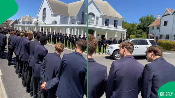 "Say no to GBV": Bishops College boys' guard of honour moves South Africans