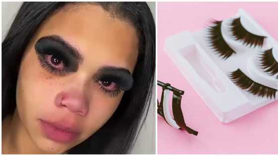 “My eyes are tearing up”: Lady with red eyes due to extra long artificial eyelashes trends online