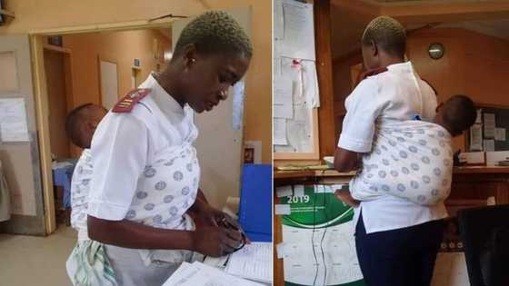 Mzansi salutes nurse who goes the extra mile while carrying patient’s baby on her back