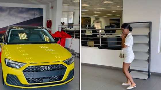 Video of ecstatic mum-to-be getting Audi A1 goes viral on TikTok, Mzansi thrilled for purchase: "The only rings that matter"