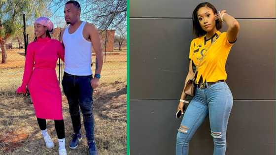 Itumeleng Khune's wife and daughters cheer him on wearing Kaizer Chiefs shirts at recent soccer game