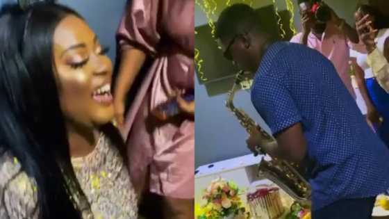Pretty lady screams for joy over musical birthday surprise of her life