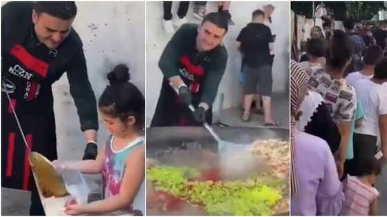 Kindhearted chef makes food and serves poor villagers, adorable video stirs massive reactions