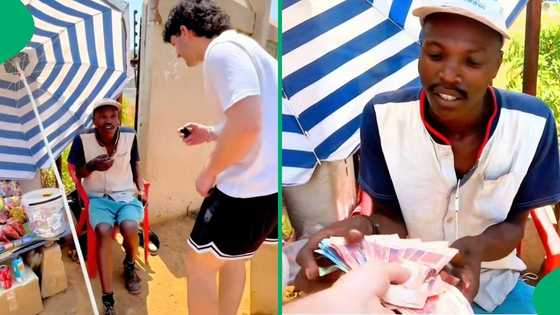 Popular TikTokker Keegan Gordon gives R3k to street vendor for R2 lollipop, video touches Mzansi