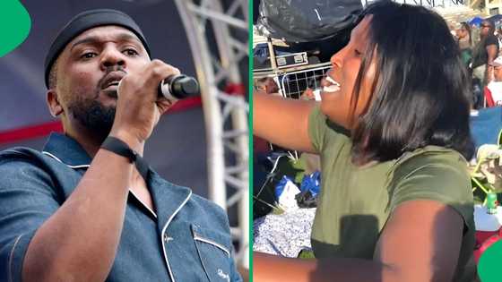Woman hilariously shows love to Nathi at a concert, netizens entertained: "I love him too"