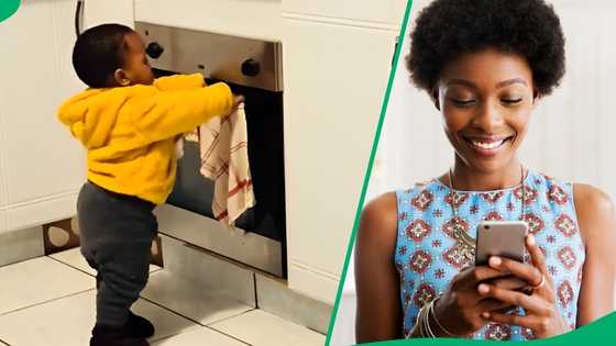 Video captures toddler helping mom in the kitchen, netizens adore:" Brilliant baby"